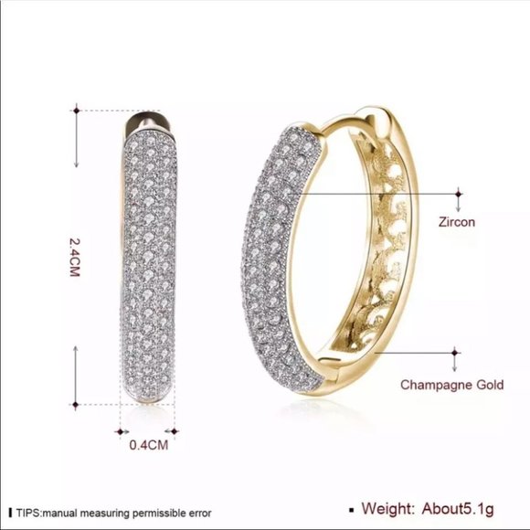 18k Gold Plated 24mm Circle Hoop Earrings - Picture 7 of 8